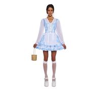 Dolls Kill Princess Peasant Beauty Costume - Belle Outfit by Trickz N' Treatz, Blue, X-Small