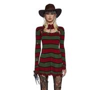 Dolls Kill Striped Slasher Costume - Scary Freddy Street Outfit by Trickz N' Treatz, Stripe, Small