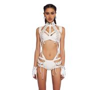 Dolls Kill Women's Rude Awakening Harness Bra Top Harness (Pack of 1)