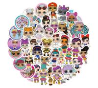 Dolls Stickers Surprise for Kids, 50Pcs Cute Dolls Stickers, Dolls Stickers for Children Dolls Party Bags Filler, Waterproof Vinyl Kawaii Dolls Stickers for Laptop, Skateboard, Scrapbooking, Bedrooms