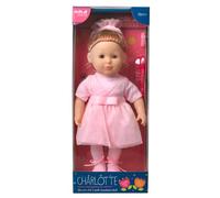 DOLLSWORLD from Peterkin | Charlotte Doll | 36cm (14") soft bodied doll with brown hair, deluxe ballerina outfit, shoes and hair accessories | Dolls & Accessories | Ages 18m+