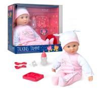 DOLLSWORLD from Peterkin | Talking Tammy Doll | 46cm (18") baby doll with 21 baby sounds, deluxe outfit and feeding accessories | Dolls & Accessories | Ages 18m+