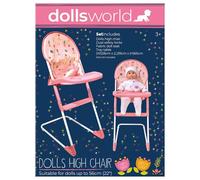 Dolls World from Peterkin | Folding high chair, suitable for dolls up to 56cm (22") | High chair measures 33 x 26 x 60cm | Dolls & Accessories | Ages 3+