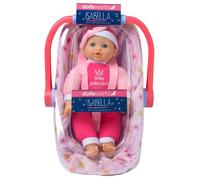 Dolls World from Peterkin | Isabella Doll & Car Set | 30cm (12") soft bodied doll with sleeping eyes, complete with rocking baby car seat with adjustable carry handle | Dolls & Accessories | Ages 18m+