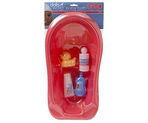 DOLLSWORLD CLASSIC from Peterkin | Baby Bath | Set includes toy bath with plug, 3 role play bottles and a cute yellow duck, suitable for dolls up to 41cm (16") | Dolls & Accessories | Ages 18m+