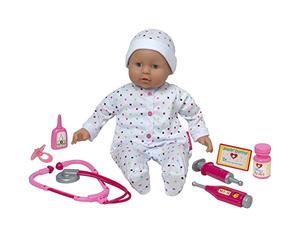 DOLLSWORLD CLASSIC from Peterkin | Dolly Doctor Doll | 46cm deluxe soft bodied doll with sleeping eyes and deluxe outfit. Includes medical roleplay accessories | Dolls & Accessories | Ages 3+