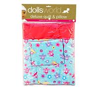 DOLLSWORLD from Peterkin | Deluxe Doll's Quilt & Pillow | soft fabric quilt and pillow, for dolls up to 46cm (18") | Dolls & Accessories | Ages 18m+
