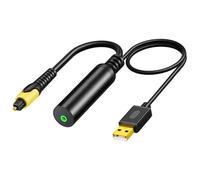 Dolltobe 0.14 in (3.5mm) Optical Audio Adapter, 7.87 in (0.2m) USB Powered, Gold Plated ABS Shell, Plug and Play for TV, Gaming Consoles, and More