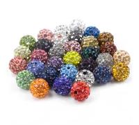 Dolltobe 100 Pcs 10Mm Rhinestone Beads For Crafts, 23 Colors Soft Clay, Sparkle Beads For Beadable Pens, Diy Jewelry