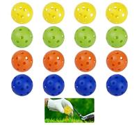 Dolltobe 16 Pcs Practice Balls, Limited Airflow Plastic Balls for Swing Practice, Lightweight Perforated Training Balls, 1.7 in Small Balls for Backyard, Driving Range, Indoor and Outdoor Use