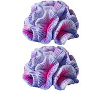 Dolltobe 2 Pcs Artificial Sea Fish Tank Coral Decorations, Purple Brain Coral Reef Decor for Fish Tank, Realistic Aquarium Ornaments for Underwater Landscaping and Resting