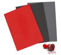 Dolltobe 3Pcs A4 Rubber Sheets Designed For Laser Engraving, Carving Blocks In Red, Light Grey, Dark Grey