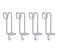 Dolltobe 4 Pcs Horse Water Bucket Hooks, 7.7 In Metal Hanging Rack, No Drilling Stable Accessories, Silver, Over The Fence Water Bucket Hanger