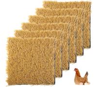 Dolltobe 6 Pcs Chicken Coop Bedding, Artificial Turf, 12 X 12” Nesting Box Pads, Washable Fake Grass Mats, Rugs For Coops, Decor For Floor Indoor/Outdoor