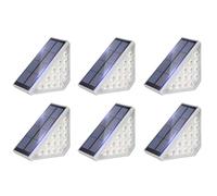 Dolltobe 6 Pcs Solar Stair Lights, No Wiring Needed, Waterproof Outdoor, Quality Abs Material, Integrated Led Step Lighting, Warm Multi-Color Glow, Simple Installation