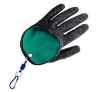 Dolltobe Black & Green Left-Handed Fish Handling Glove, 7.7 X 4.7 In, Cut Level 5, Puncture-Resistant, Non-Slip Palm, Strong Attachment Buckle, Latex Coated For Men