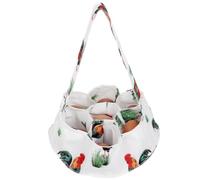 Dolltobe Chicken Duck Goose Eggs, mini Eggs Collecting Canvas Basket with seven Pouches, Egg Transporting Basket for Kitchen Garden Farmhouse Housewife