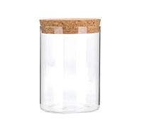 Dolltobe Clear Glass Storage Jar With Cork Lid 3.9 X 4.7 In, Cylinder Food Container, Decorative Empty Match Jar For Tea, Herbs, Grains