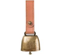 Dolltobe Cow Bell with Leather Buckle Strap, Antique Bronze Metal Iron Pet Collar Training Chime, Bright Clear Sound Anti-Lost Pendant for Dog, DIY Craft and Christmas Decoration, 3.5 x 1.4 x 1.4 in