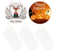 Dolltobe Diy Decorative 10 In Aluminum Door Signs Set, 15 Blank Sublimation Discs With Accessories