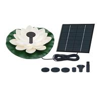 Dolltobe Garden Decor Floating Solar Fountain Outdoor, Solar-Powered Lotus Design, PET with Monocrystalline Silicon, Versatile Nozzle Kit, great for Birdbaths and small Water Features