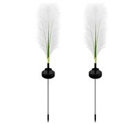 Dolltobe Garden Stakes Ip65 Waterproof Solar-Powered, Lights Flower Solar Outdoor 2 Pcs, Lights Landscape Reeds, Design Pampas Realistic, Decoration Effortless For Lawns