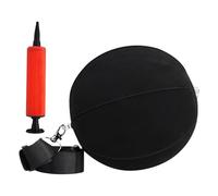 Dolltobe Golf Training Ball with Rope, Dark Black, 5.9 in / 15 cm Inflatable Intelligent Ball, Golf Training Aid for Arm Posture Correction and Swing Practice, Hand Pump and Storage Bag Included