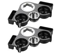 Dolltobe Gray 2 Pcs Mahjong Table Cup Holder, Space-Saving Multi-Function Plastic Ashtray Drinks Holder Organizer, 14.4 X 8.3 In Design For Four-Leg Tables