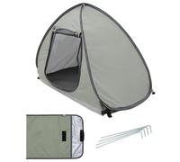 Dolltobe Gray L Size Pet Tent, 29.9 x 14.6 x 20.9 in / 76 x 37 x 53 cm Bounce-Up Kitten Shelter with Zipper Door, Mesh Window, Portable for Small Cat, Dog Indoor, Outdoor Travel Camping