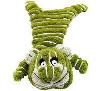Dolltobe Green corduroy dog toy, animal-shaped plush with squeaky head, soft chew for small & medium breeds, exercise and mental stimulation, 24 x 14 x 8 cm