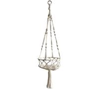 Dolltobe Handwoven Hanging Boho Cat Bed, Cotton Rope Cat Hammock Bed with Iron Ring Ceiling Swing, Round Half Wrap Nest with Tassels, Cozy Indoor Cat Bed for Home Decor and Relaxing