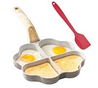 Dolltobe Heart Shaped Nonstick Fried Egg Pan, Aluminum Breakfast Pan With Four Compartments, Perfect For Gas And Induction