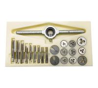 Dolltobe Hss Tap And Die Set, 31 Pcs Metric M1.0-M2.5, Mini Hss-M2 Threading Tool, Including Tap Wrench, Silver