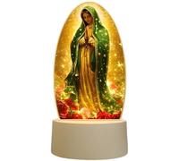 Dolltobe Saint Mary Prayer Night Light, Virgin Guadalupe Altar Lamp with Glowing Roses, Acrylic LED Table Lamp for Spiritual Comfort, USB Powered Faith Decor, Birthday and Christmas Gift Idea
