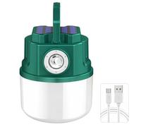 Dolltobe Tent Multifunctional Lamp, Rechargeable Emergency Light Bulb, Outdoor Solar Camping Lantern, Type-C With Dual Charging Cable, Great For Emergencies And Outdoor Markets