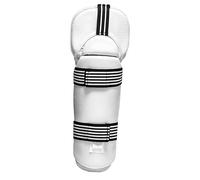 Dolltobe Tkd Protector, White Taekwondo Forearm & Elbow Guard With Maya Pattern, Lightweight, Breathable, Impact-Resistant, Integrated Design For Sparring, Youngsters & Adults