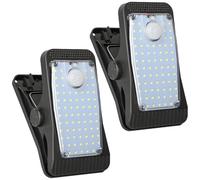 Dolltobe Type-C Dual Charge, White and Warm Light Selections, Outdoor Waterproof Clip On Deck Lights, Solar Motion Sensor Wall Lights, for Home and Fence Illumination, Two or Four Pack