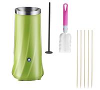 Dolltobe Vertical Egg Roll Making Machine, Nonstick Omelet Machine, Green, Brush, Oil Brush, Wood Sticks, 9.5 X 9.5 X 21 Cm