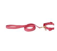 Dolly Doggy Parton Dog Harnesses and Leash/Collar Set Collection, Red Gingham Collar Leash Set, Large
