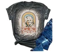 Dolly Graphic Tees Women Summer Funny Vintage T Shirt Retro Casual Country Music Shirt Tops for Band Music Lovers - - Large