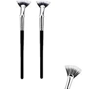 Dolly Mascara Fan Brush,Angled Fan Shaped Eyelash Brush,Fan Mascara Brushes,Folding Eyelash Eyebrow Eye Shadow Brush Makeup Brush for Natural Lifted Effects and Enhance Lower Lashes (2 Pcs)