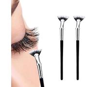 Dolly Mascara Fan Brush, Angled Fan Shaped Eyelash Brush, Fan Mascara Brushes, Portable Folding Cosmetic Brushes Eyelash Bent Applicators, for Natural Lifted Effects and Enhance Lower Lashes (2pcs)