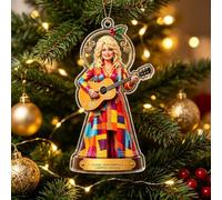 Dolly Memorial Parton Christmas Tree Decor Music Acrylic Hanging Ornament | 2D Flat 1946-2026 Country Music Keepsake, Collectible Holiday Tree Decoration for Fans Birthday Christmas