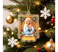 Dolly Memorial Parton Christmas Tree Decor Music Acrylic Hanging Ornament | 2D Flat 1946-2026 Country Music Keepsake, Collectible Holiday Tree Decoration for Fans Birthday Christmas