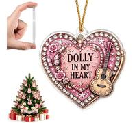 Dolly Memorial Parton Christmas Tree Decorations Music Hanging Ornament | 2D Flat 1946-2026 Country Music Keepsake, Collectible Holiday Tree Decoration for Birthday Christmas, Cute Car Accessorie