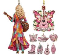 Dolly Memorial Parton Christmas Tree Ornament 2026 Acrylic Dolly Memorial | 2D Flat Country Music Keepsake, Acrylic Hanging Christmas Decorations Xmas Hanging Ornaments for Fans, Collectible Keepsake