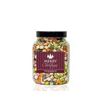 Dolly MIXTURES 1.8kg Sweet Jar - A Personalised Gift Jar Filled with Your Favourite Retro Sweets! (Merry Christmas)