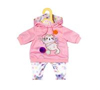 Dolly Moda, Zapf Creation Doll Clothes Outfit with Kitten 43 cm for 39-46 cm Dolls in Pink, Jumper and Leggings