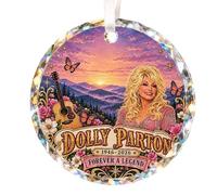 Dolly Ornament Christmas Tree Memorial Parton Christmas Ornament Acrylic | Collectible Holly Dolly Ornaments Figurines, Christmas Tree Hanging Decor, Country Music Theme for Home Decor