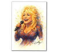 Dolly Parton A4 Art Print, Watercolor Portrait, Country Music Legend, Singer Wall Decor, Splash Art Poster